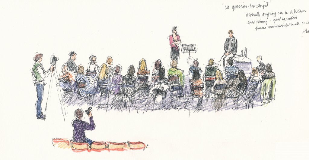 events illustration - Making it as an entrepreneur, Rachel Bridge and Gavin Eddy