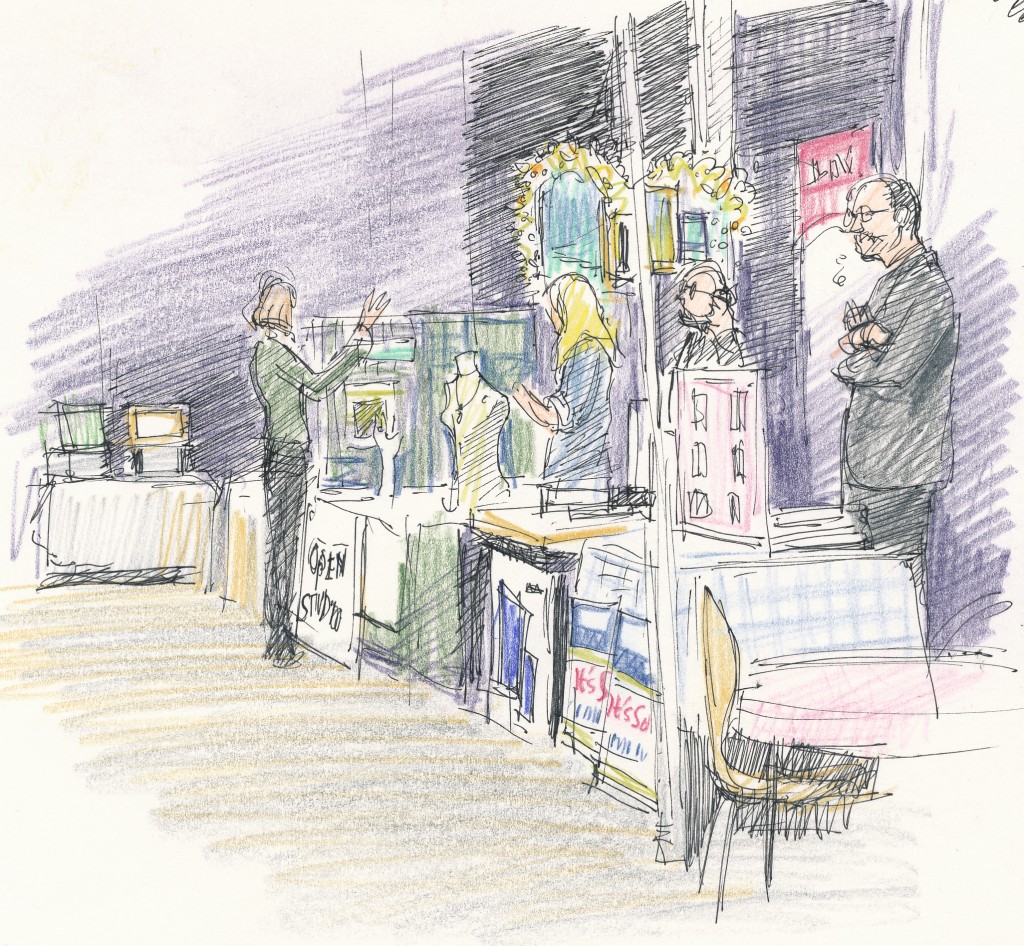 events illustration - stalls at discuss and do festival